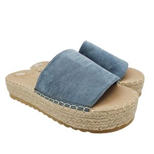 Beach by Matisse Blue Platform Sandals Slides